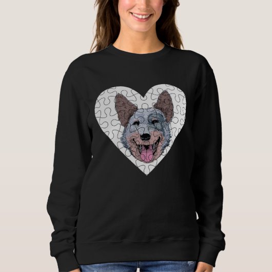 Sweatshirt Australian Cattle Dog Puzzle (Devant)