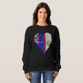 Sweatshirt Australian Peruvian Flag Heart (Devant entier)