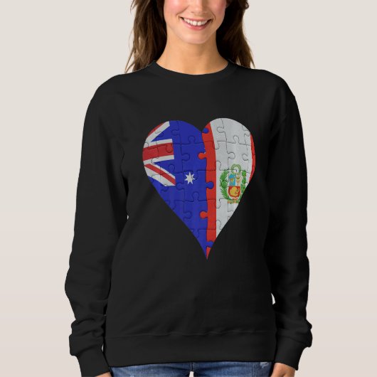 Sweatshirt Australian Peruvian Flag Heart (Devant)
