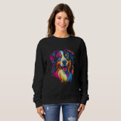 Sweatshirt Australian Shepherd Aussie Rainbow Retro Design (Devant entier)