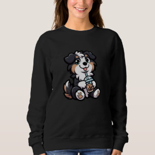 Sweatshirt Australian Shepherd Bubble Tea Dog Drôle Boba