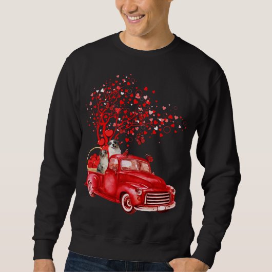 Sweatshirt Australian Shepherd équitation Camion Valentine Bu (Devant)