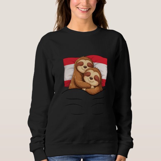 Sweatshirt Austrian Flag Sloth Pajama Sleepover Sleeping Aust (Devant)
