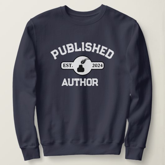 Sweatshirt Auteur publié Modern Quill Ink Texte blanc (Design devant)