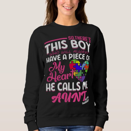 Sweatshirt Autism Aunt Boy Puzzle Pieces Autism Awereness (Devant)