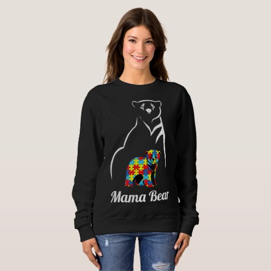 Sweatshirt Autism Aware Mama Bear Maman (Devant entier)