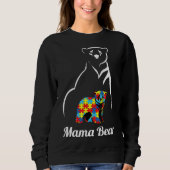 Sweatshirt Autism Aware Mama Bear Maman (Devant)