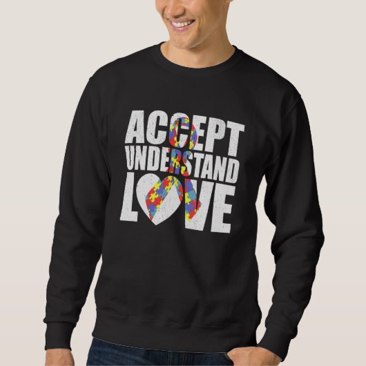 Sweatshirt Autism Awareness Accept Understand Love Ribbon Pu (Devant)