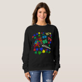 Sweatshirt Autism Awareness Acceptance Cats Its Ok To Be Diff (Devant entier)