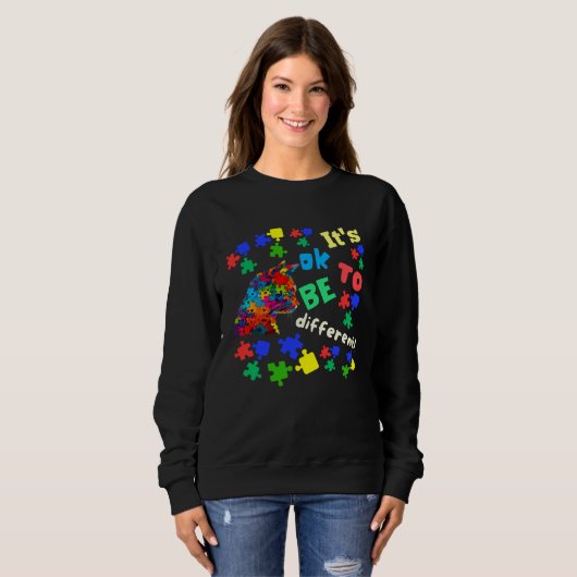 Sweatshirt Autism Awareness Acceptance Cats Its Ok To Be Diff (Devant entier)