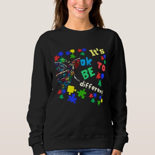 Sweatshirt Autism Awareness Acceptance Fairy Its Ok To Be Dif (Devant)