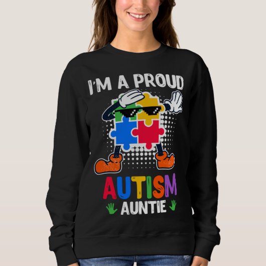 Sweatshirt Autism Awareness Aunt Autistic Child Diversity  2 (Devant)