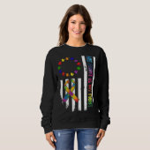 Sweatshirt Autism Awareness Betsy Ross Flag  His Fight is My  (Devant entier)