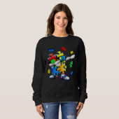 Sweatshirt Autism Awareness Dabbing Puzzle Piece Kids And Gir (Devant entier)