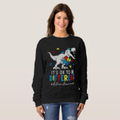 Sweatshirt Autism Awareness Dinosaur Rex It s Ok To Be Differ (Devant entier)