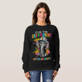 Sweatshirt Autism Awareness Elephant Flower Its Ok To Be Diff (Devant entier)
