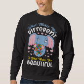 Sweatshirt Autism Awareness Elephant What Makes Different Bea (Devant)