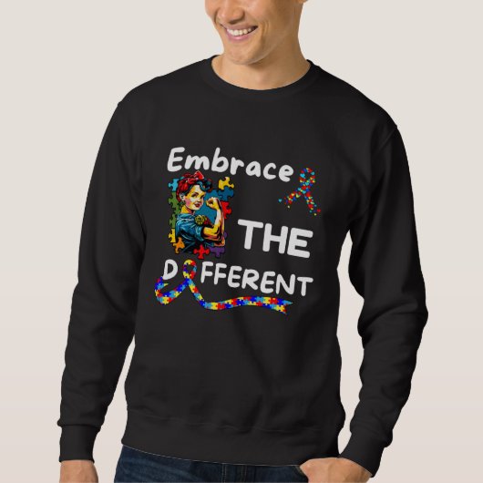 Sweatshirt Autism Awareness Embrace Different Unmasking Autis (Devant)