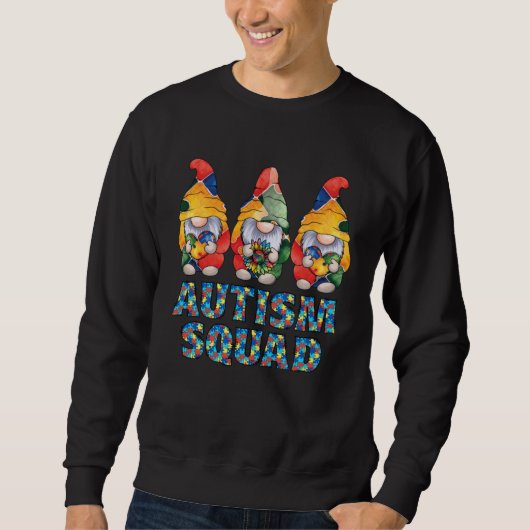 Sweatshirt Autism Awareness Gnomes Puzzle Autism Squad Be Kin (Devant)
