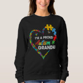 Sweatshirt Autism Awareness  I m A Proud Grandma Love Puzzle  (Devant)