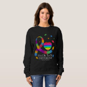 Sweatshirt Autism Awareness It s Ok To Be Different Ribbon Pu (Devant entier)