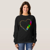 Sweatshirt Autism Awareness Love Heart Puzzle Piece Valentine (Devant entier)