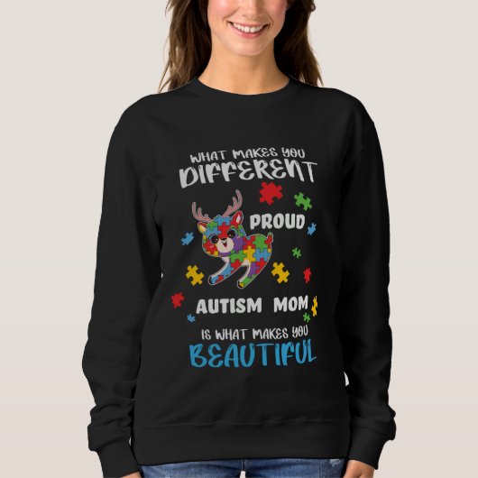 Sweatshirt Autism Awareness Mom Proud Mother Autistic Boys Gi (Devant)
