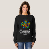 Sweatshirt Autism Awareness Month Canada Leaf Autism Support (Devant entier)