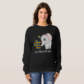 Sweatshirt Autism Awareness Month Mama Papa Elephant Love Nee (Devant entier)