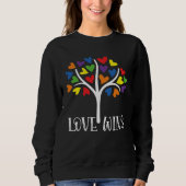 Sweatshirt Autism Awareness Month Tree Love Wins ASD Supporte (Devant)