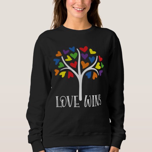 Sweatshirt Autism Awareness Month Tree Love Wins ASD Supporte (Devant)