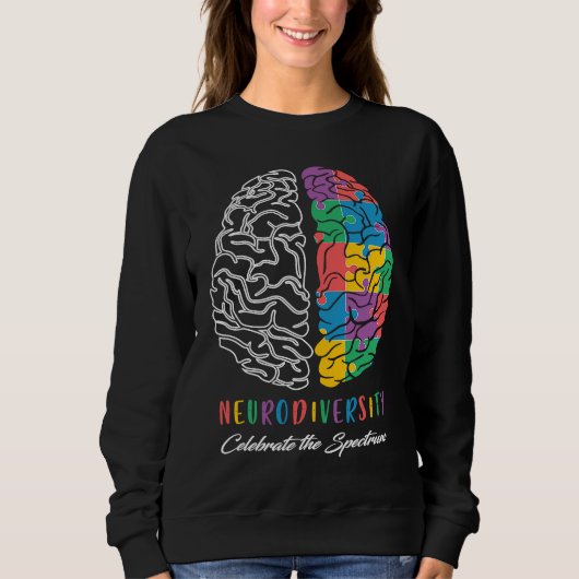 Sweatshirt Autism Awareness Neurodiversity Celebrate The Spec (Devant)