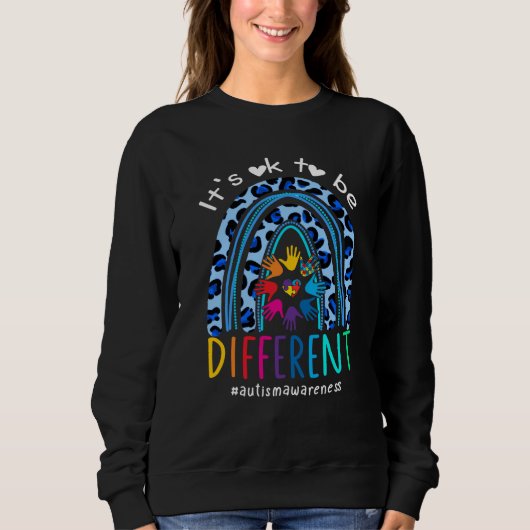 Sweatshirt Autism Awareness Rainbow Women Kid Its Ok To Be Di (Devant)