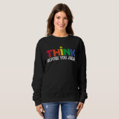 Sweatshirt Autism Awareness Think Before You Judge Support Au (Devant entier)