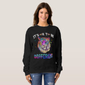 Sweatshirt Autism Awareness  Tie Dye Smirking Tiger Watercolo (Devant entier)