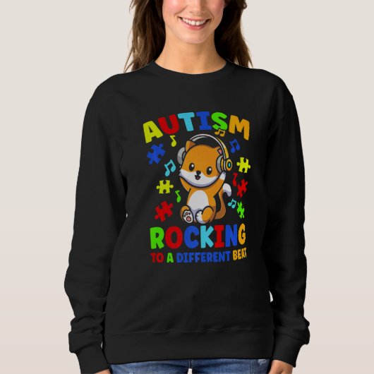 Sweatshirt Autism Boys Rocking To A Different Beat Autism Awa (Devant)