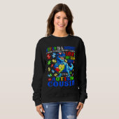 Sweatshirt Autism Cousin Journey Quote Autism Awareness Dinos (Devant entier)