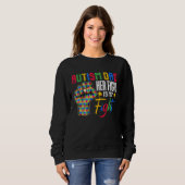 Sweatshirt Autism Dad Puzzle Fist Autism Awareness Family Mat (Devant entier)