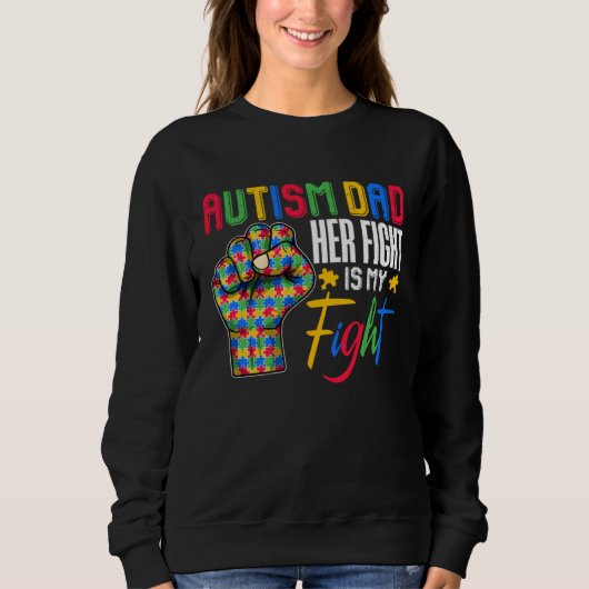 Sweatshirt Autism Dad Puzzle Fist Autism Awareness Family Mat (Devant)