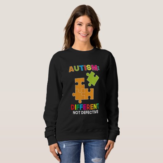 Sweatshirt Autism Different Not Defective Spectrum Support Ac (Devant entier)