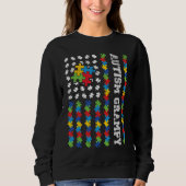Sweatshirt Autism Grampy American Flag Autism Awareness (Devant)