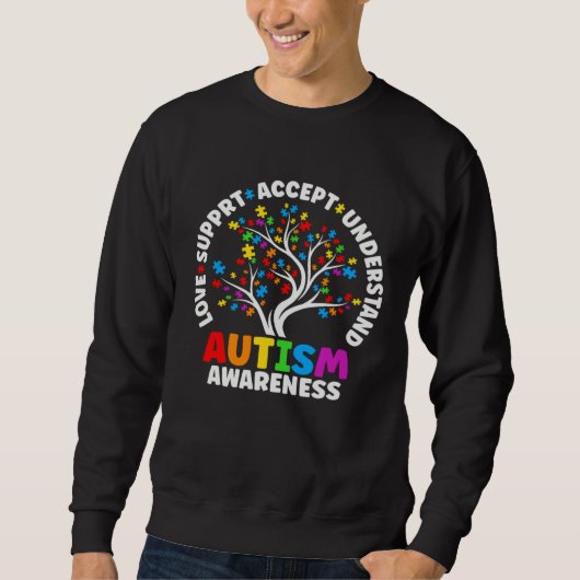 Sweatshirt Autism Love Accept Support Autistic Autism Awarene (Devant)