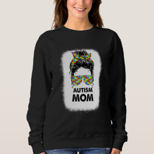 Sweatshirt Autism Maman Curly Messy Bun Sensibilisation sur l