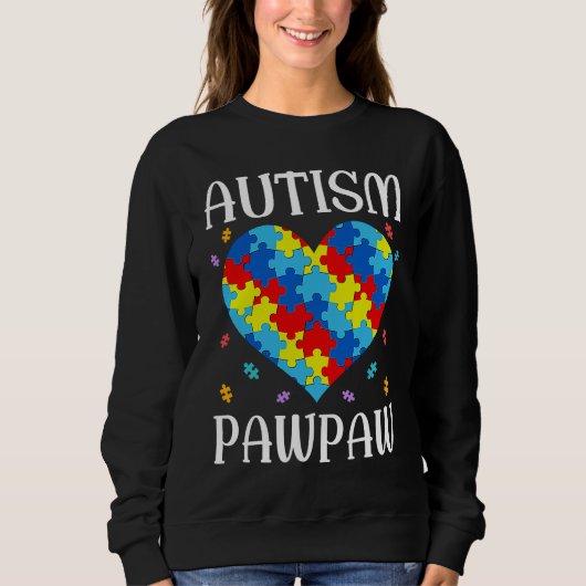 Sweatshirt Autism Pawpaw Matching Family Heart Autism Awarene (Devant)