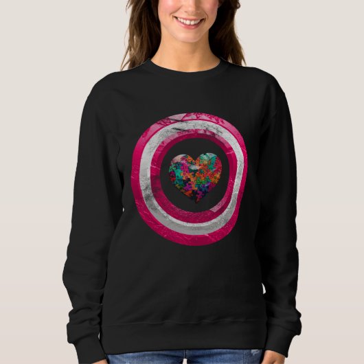 Sweatshirt Autism Puzzle Heart for Neurodiversity Autistic (Devant)