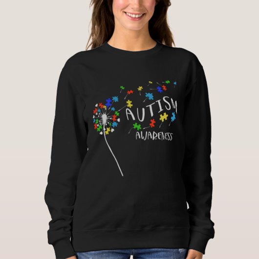 Sweatshirt Autism Puzzle Piece Dandelion Autism Awareness Mon (Devant)