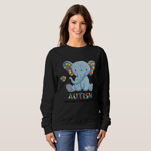 Sweatshirt Autism Walking A Different Path Elephant Autism Aw (Devant entier)