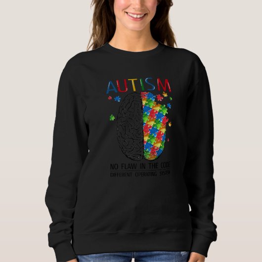 Sweatshirt Autisme Aucun Défaut Dans Le Code Autistique Cerve (Devant)