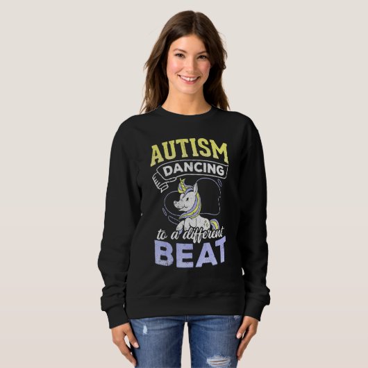 Sweatshirt Autisme Dansant À Un Différent Beat Dansant Unicor (Devant entier)