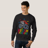 Sweatshirt Autisme écrasant Monster Truck Sensibilisation Gar (Devant entier)